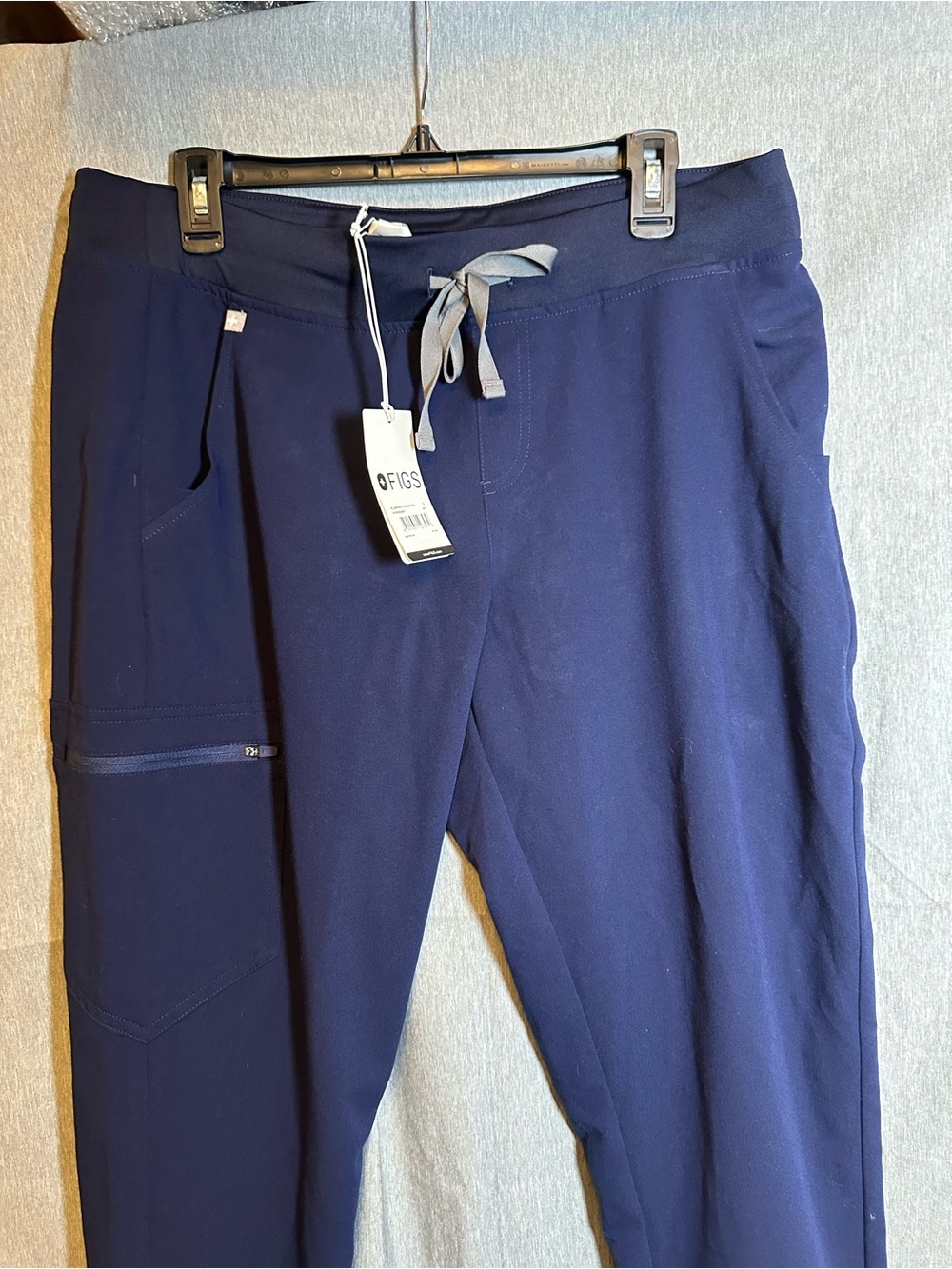 Figs women’s Navy Drawstring Joggers with Utility Zip Pocket Zamora Large Tall